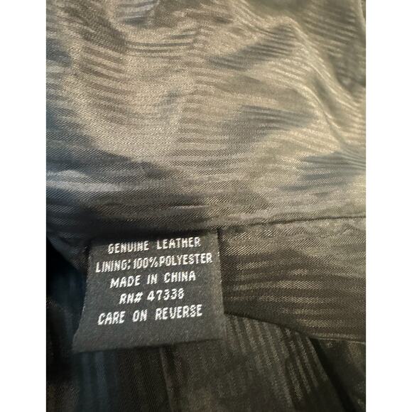 Vintage Black 100% Leather JNY Jones New York Mens Leather Jacket‎ Coat 44R - Picture 9 of 16